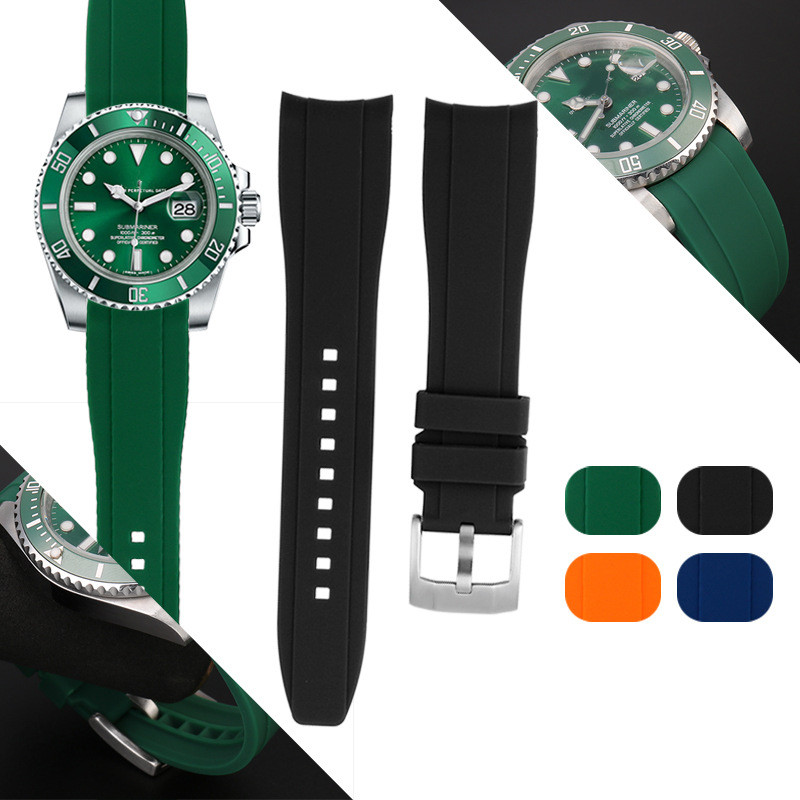 Rolex Watch Submariner - Kavisli arayüzü kauçuk kayış için 20mm